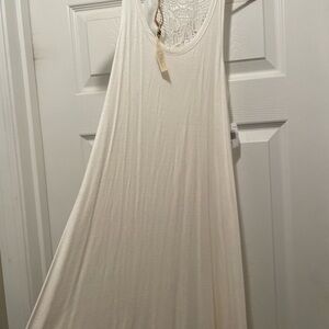 Moral Fiber Cream Lace Detail Dress or swimsuit coverup